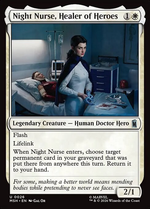Night Nurse, Healer of Heroes
