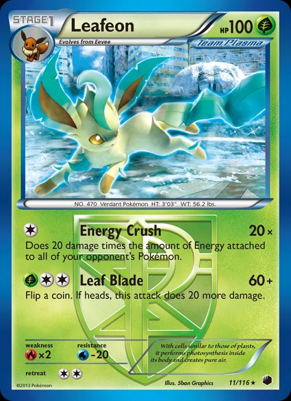 Leafeon - 11/116 (BW Plasma Freeze)