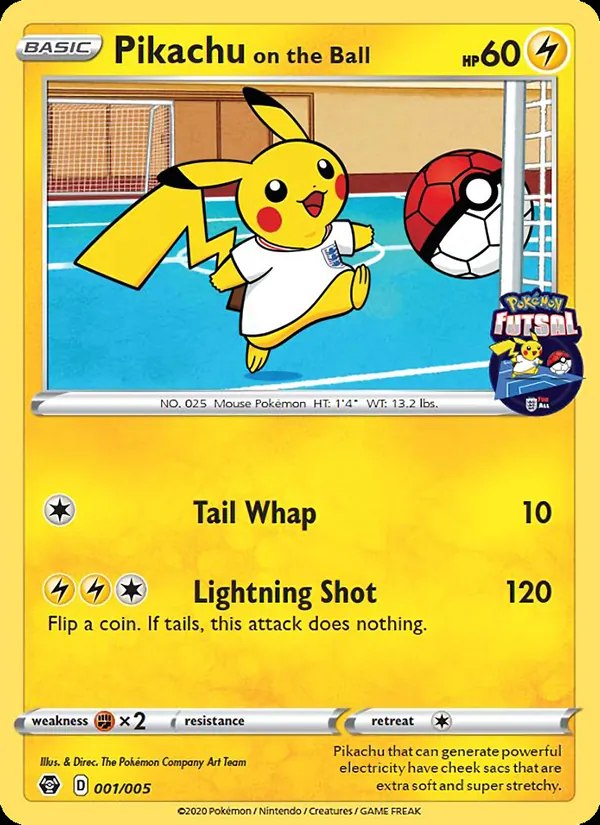 Pikachu on the Ball - 001/005 (Pokemon Futsal)