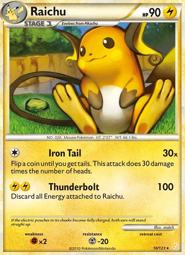 Raichu - 10/123 (Cracked Ice Holo)