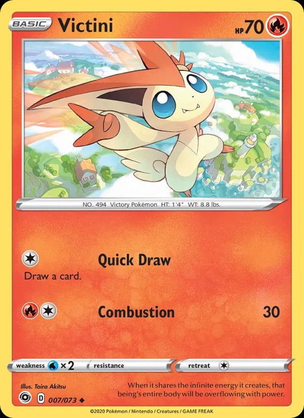 Victini - 007/073 (#53 Cinderace Stamped)