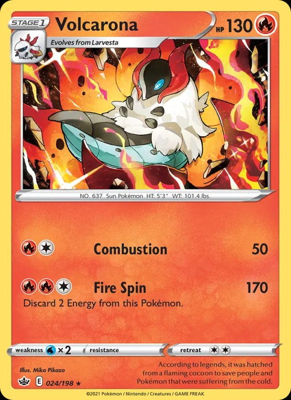 Volcarona - 024/198 (#44 Cinderace Stamped)