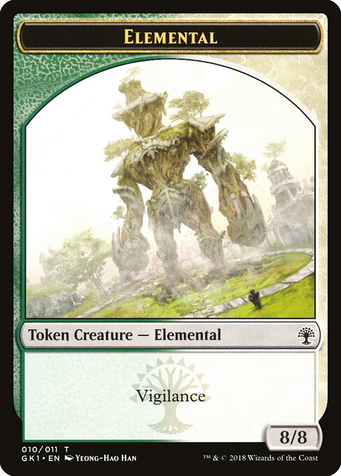 Elemental Token (GW 8/8) // Centaur Token (G 3/3)