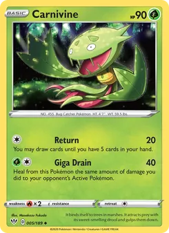 Carnivine [Return | Giga Drain]