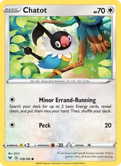 Chatot [Minor Errand-Running | Peck]