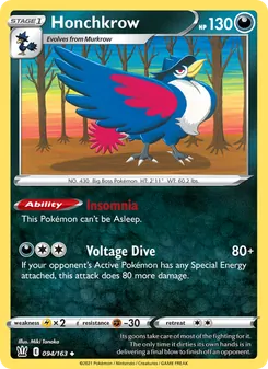 Honchkrow [Insomnia | Voltage Dive]
