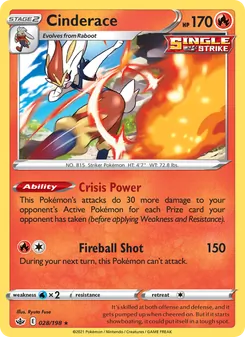Cinderace [Crisis Power | Fireball Shot]
