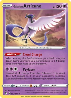 Galarian Articuno [Cruel Charge | Psylaser]
