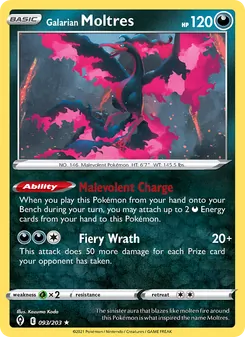 Galarian Moltres [Malevolent Charge | Fiery Wrath]