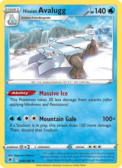 Hisuian Avalugg [Massive Ice | Mountain Gale]