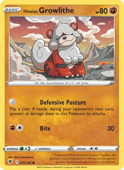 Hisuian Growlithe [Defensive Posture | Bite]