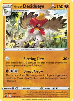 Hisuian Decidueye [Piercing Claw | Direct Arrow]