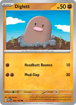 Diglett [Headbutt Bounce | Mud-Slap] 카드 이미지 — 참고 이미지입니다. 정확한 판본·그림·언어는 아직 확인되지 않았습니다.