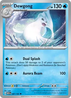 Dewgong [Dual Splash | Aurora Beam] 카드 이미지 — 참고 이미지입니다. 정확한 판본·그림·언어는 아직 확인되지 않았습니다.