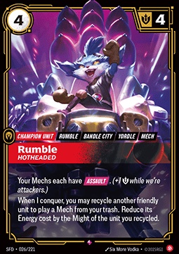 Rumble, Hotheaded