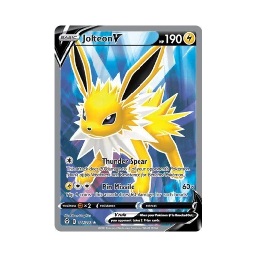 포켓몬 TCG 쥬피썬더 V RU 이볼빙 스카이즈 (영문판)