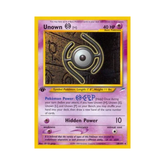 포켓몬 TCG 안농 H R 네오 데스티니 (영문판)