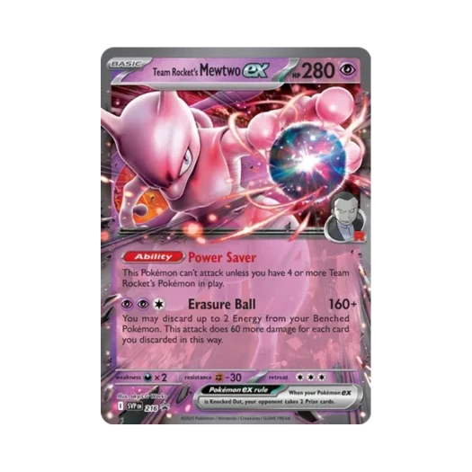 포켓몬 TCG 로켓단의 뮤츠 ex P 스칼렛 & 바이올렛 프로모 카드 (영문판)