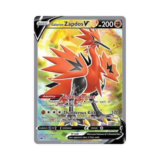 포켓몬 TCG 가라르 썬더 V RU 칠링 레인 (영문판)
