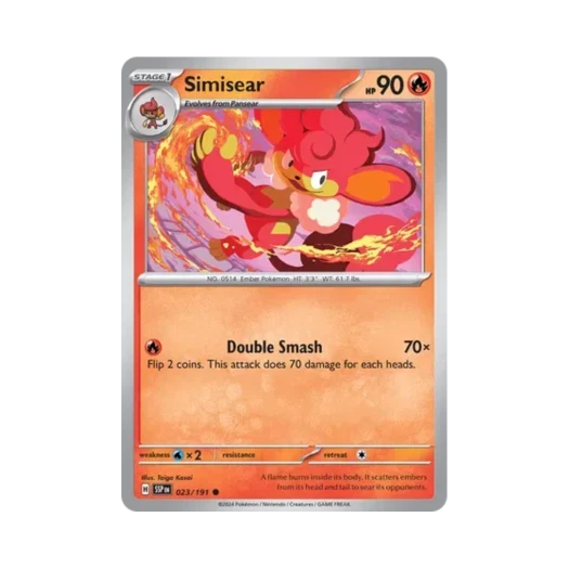 Pokemon TCG Simisear C Surging Sparks (English Ver.)