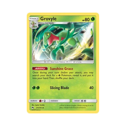 Pokemon TCG Grovyle U Lost Thunder (English Ver.)