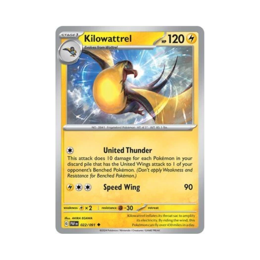 Pokemon TCG Kilowattrel U Paldean Fates (English Ver.)
