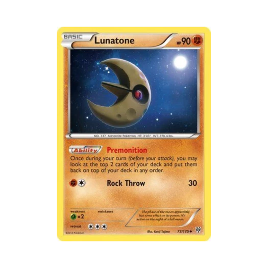 Pokemon TCG Lunatone U Plasma Storm (English Ver.)