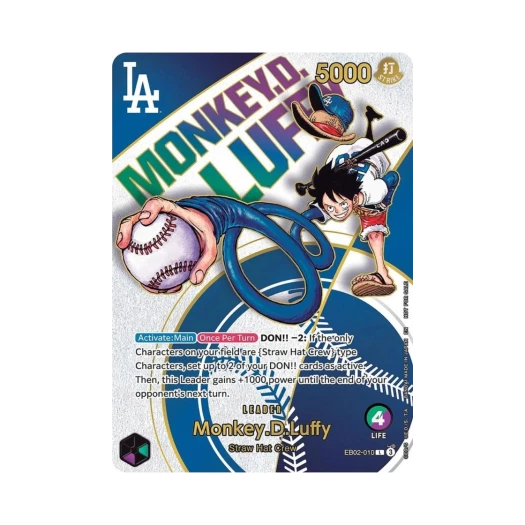 원피스 TCG 몽키 D. 루피 L EB02-010 EN 프로모션 카드 원피스 카드 게임 LA 다저스 (영문판)