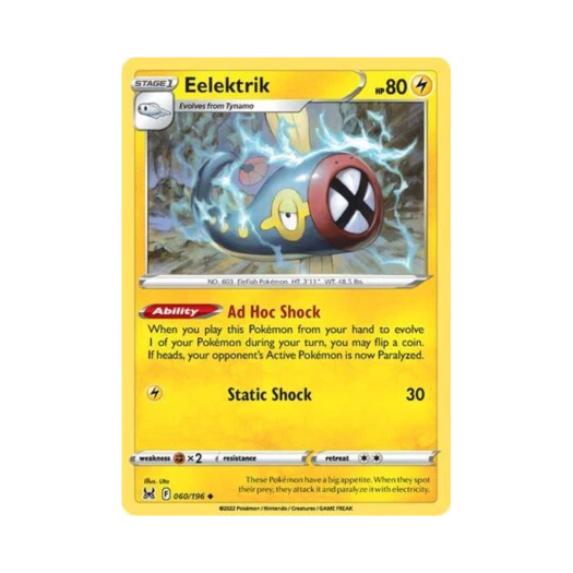 Pokemon TCG Eelektrik U Lost Origin (English Ver.)