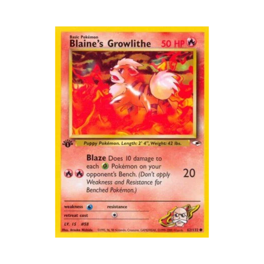 Pokemon TCG Blaine's Growlithe C Gym Heroes (English Ver.)