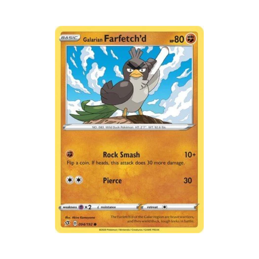 Pokemon TCG Galarian Farfetch'd C Rebel Clash (English Ver.)