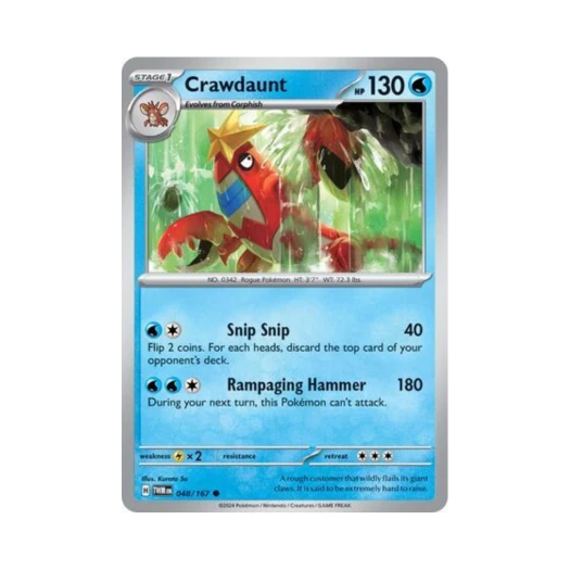Pokemon TCG Crawdaunt C Twilight Masquerade (English Ver.)