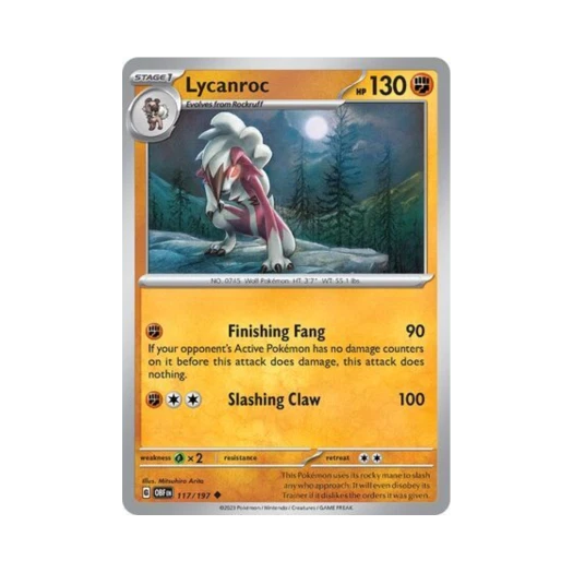 포켓몬 TCG 루가루암 U 옵시디언 플레임즈 (영문판) 카드 이미지