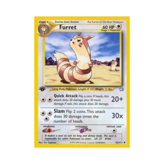 Pokemon TCG Furret U Neo Genesis (English Ver.)