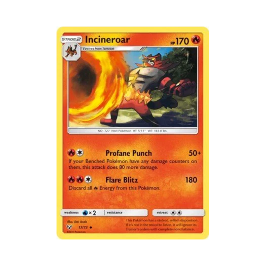 Pokemon TCG Incineroar U Shining Legends (English Ver.)