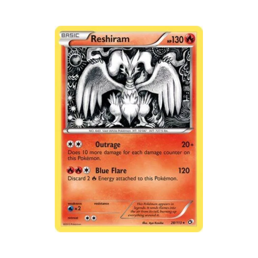 포켓몬 TCG 레시라무 RH 레전더리 트레져스 (영문판)