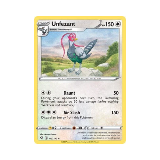 Pokemon TCG Unfezant R Rebel Clash (English Ver.)