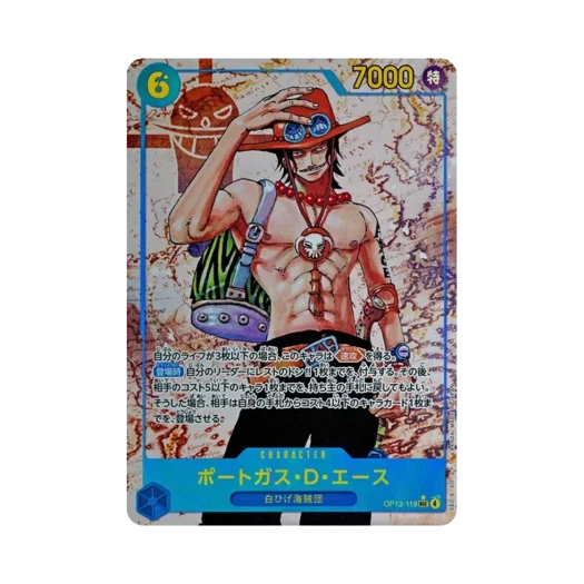 One Piece TCG Portgas D. Ace SEC-P OP13-119 Booster Pack Carrying on His Will (Japanese Ver.)