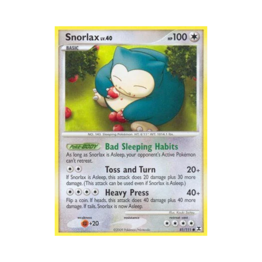 Pokemon TCG Snorlax C Rising Rivals (English Ver.)