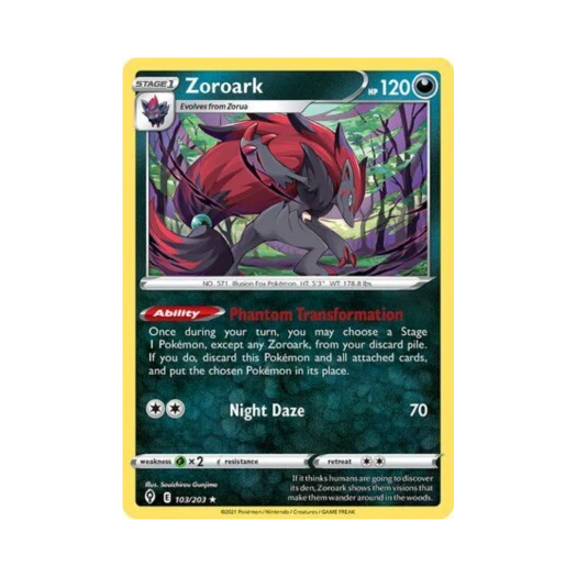 Pokemon TCG Zoroark RH Evolving Skies (English Ver.)