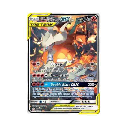 포켓몬 TCG 레시라무 & 리자몽 GX 점보 P 썬 & 문 프로모카드 (영문판)