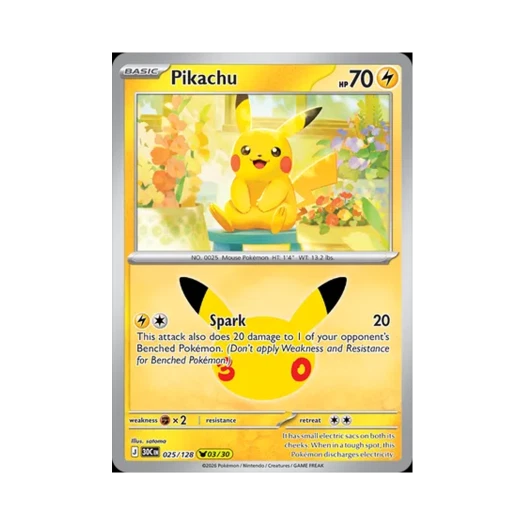 Pokemon TCG Pikachu 03/30 30th Celebration (English Ver.)