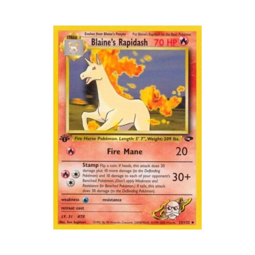 Pokemon TCG Blaine's Rapidash U Gym Challenge (English Ver.)