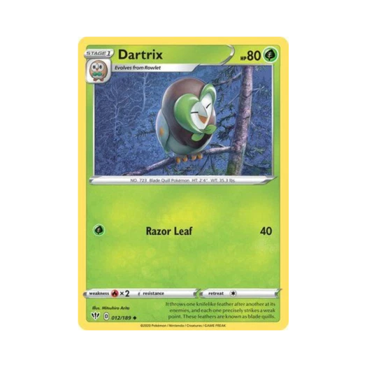 Pokemon TCG Dartrix U Darkness Ablaze (English Ver.)