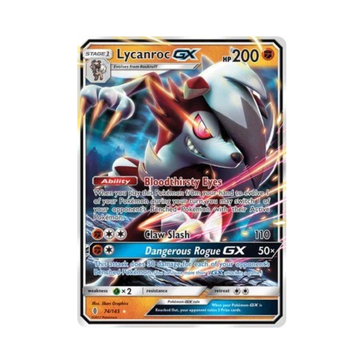 Pokemon TCG Lycanroc GX RHG Guardians Rising (English Ver.)