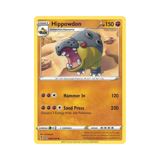 Pokemon TCG Hippowdon U Evolving Skies (English Ver.)