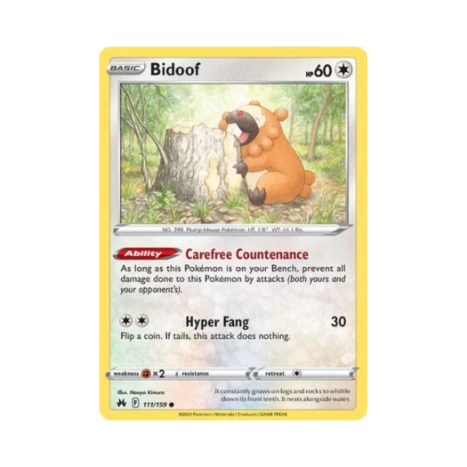 Pokemon TCG Bidoof C Crown Zenith (English Ver.)