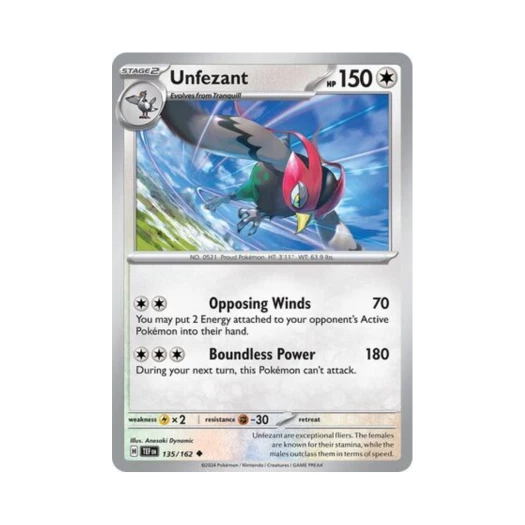 Pokemon TCG Unfezant U Temporal Forces (English Ver.)