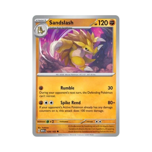 Pokemon TCG Sandslash U Scarlet & Violet 151 (English Ver.)