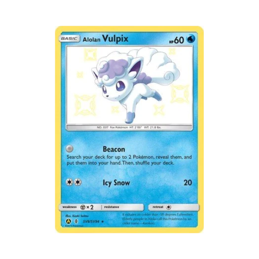 Pokemon TCG Alolan Vulpix RS Hidden Fates (English Ver.)